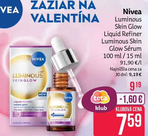 Nivea Luminous Skin Glow Liquid Refiner Luminous Skin Glow sérum