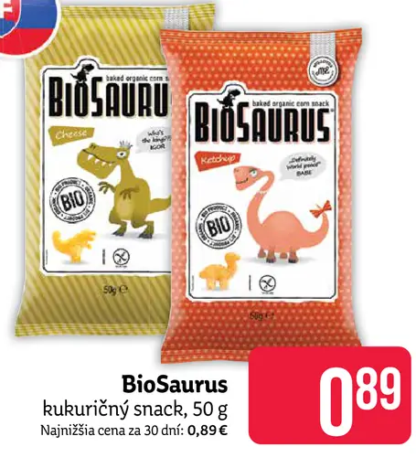 BioSaurus kukuričný snack