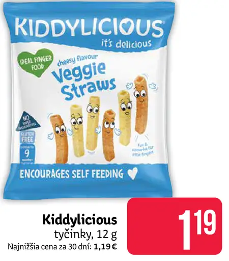 Kiddylicious tyčinky veggie straws