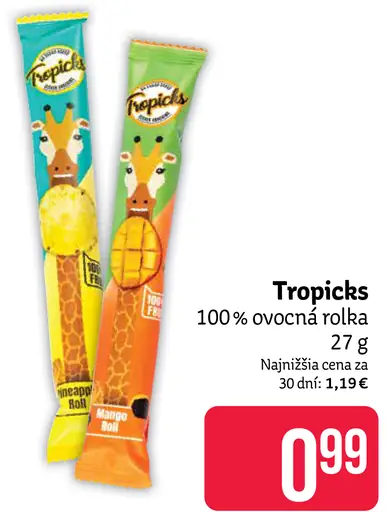 Tropicks 100% ovocná rolka