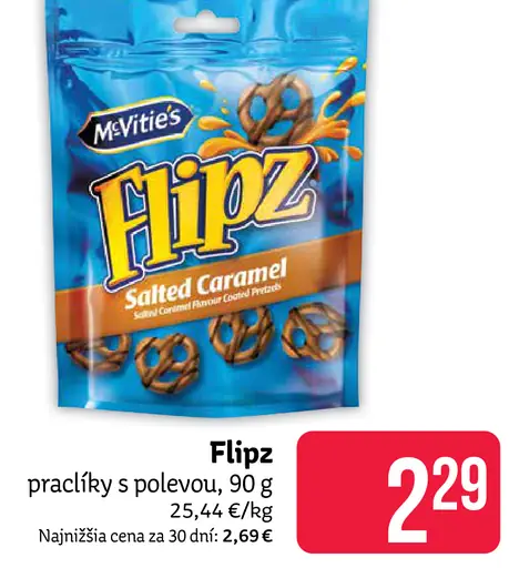 Flipz praclíky v poleve slaný karamel