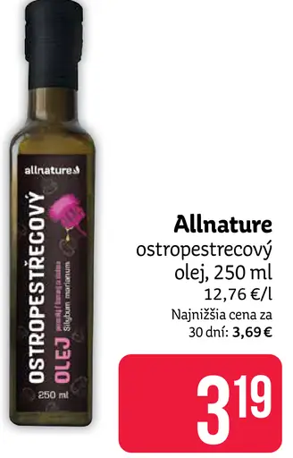 Allnature ostropestrecový olej