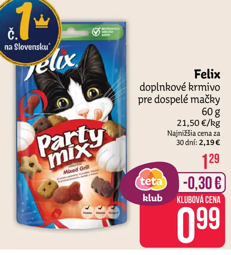 Felix party mix snack pre mačky