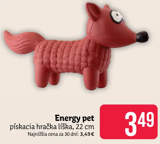 Energy Pet pískacia hračka líška pre psov 22 cm
