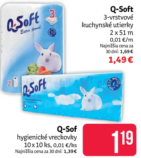 Q-Soft kuchynské utierky 3-vrstvové