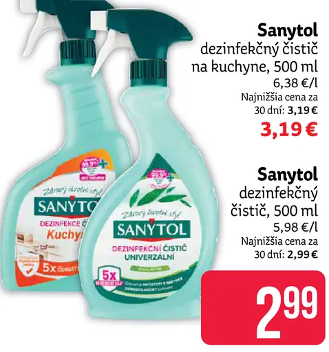 Sanytol dezinfekčný čistič na kuchyne