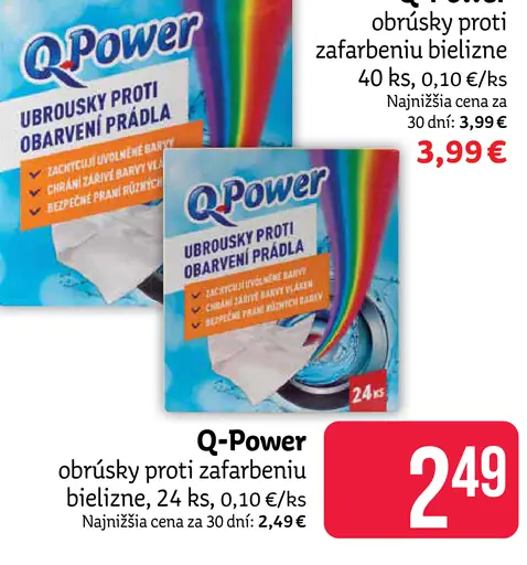 Q-Power obrúsky proti zafarbeniu