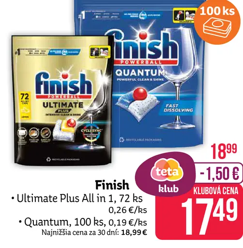 Finish Quantum Tablety do umývačky