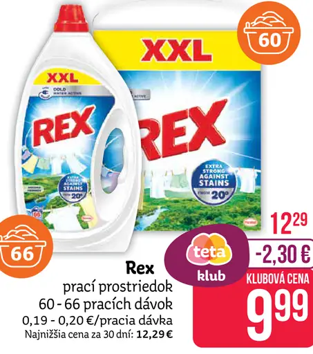 Rex prací prostriedok, 60 – 66 pracích dávok