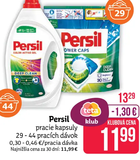 Persil pracie kapsuly, 29 – 44 pracích dávok
