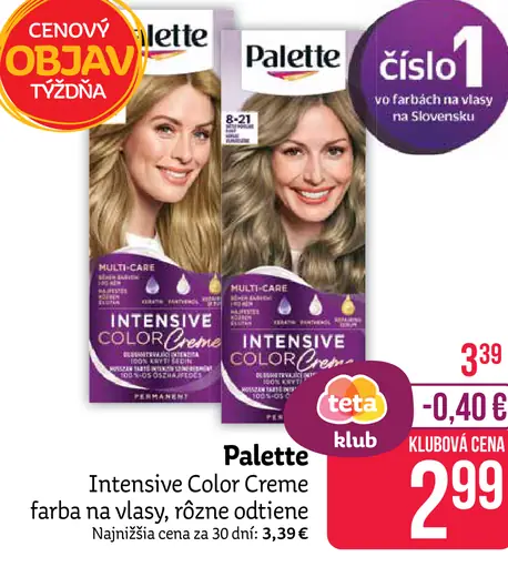 Palette Intensive Color Creme farba na vlasy nugát 6-65
