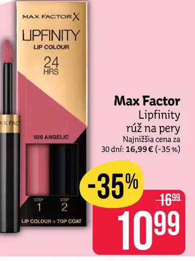 Max Factor Lipfinity tekutý rúž na pery