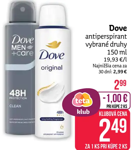 Dove antiperspirant sprej