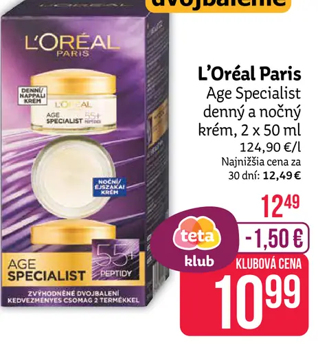 L'Oréal Paris Age Specialist 55 +, nočný krém
