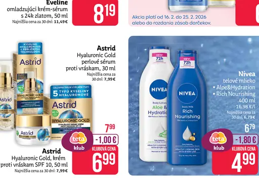 Astrid Hyaluronic Gold krém proti vráskam SPF 10