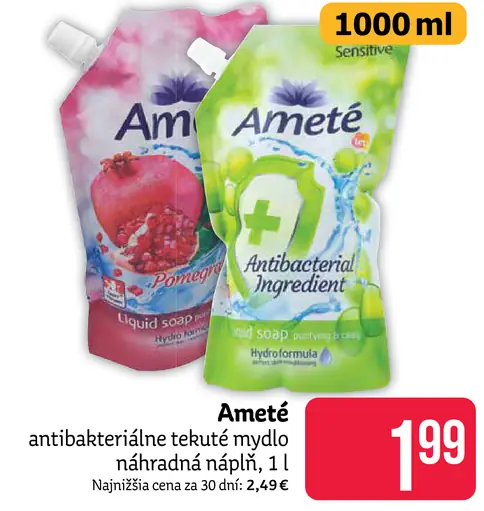 Ameté antibakteriálne tekuté mydlo