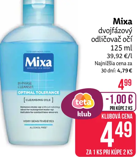 Mixa dvojfázový odličovač očí