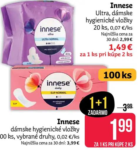 Innesse Ultra dámske hygienické vložky vybrané druhy
