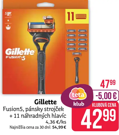 Gillette Fusion5 pánsky strojček + 2 náhradné hlavice
