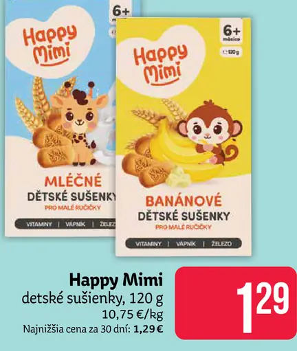 Happy Mimi detské sušienky banánové