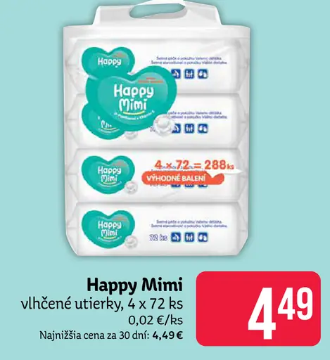 Happy Mimi vlhčené utierky