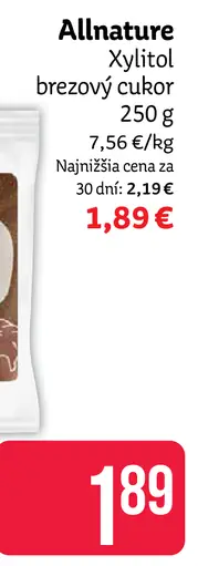 Allnature Xylitol brezový cukor