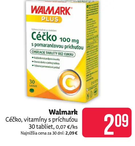 Walmark Céčko vitamín C s pomarančovou príchuťou