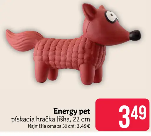 Energy pet pískacia hračka líška pre psov