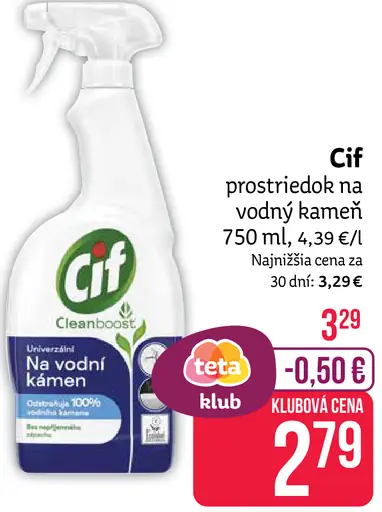 Cif prostriedok na vodný kameň