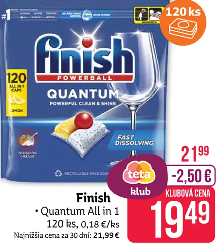 Finish Quantum kapsuly do umývačky riadu