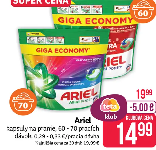 Ariel kapsuly na pranie