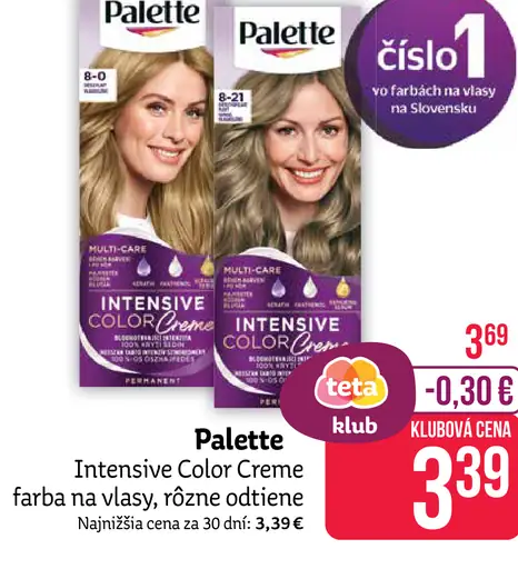 Palette Intensive Color Creme farba na vlasy nugát 6-65