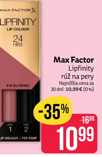 Max Factor Lipfinity tekutý rúž na pery