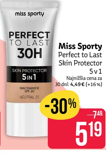 Miss Sporty Perfect to Last Skin Protector BB krém