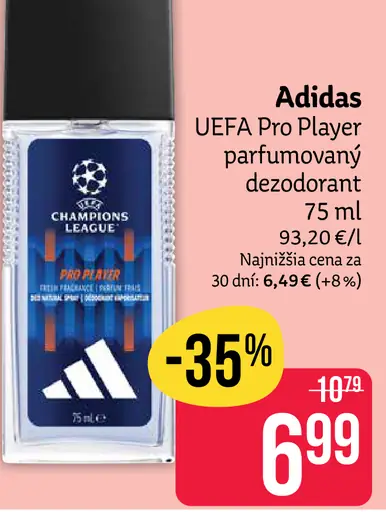Adidas UEFA Pro Player parfumovaný dezodorant