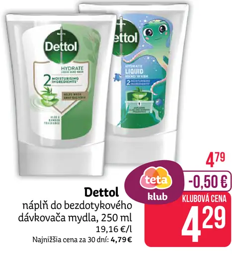 Dettol Tekuté mydlo náplň do bezdotykového dávkovača
