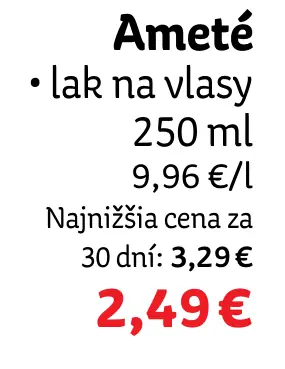 Ameté lak na vlasy