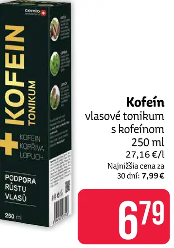 Kofeín vlasové tonikum s kofeínom