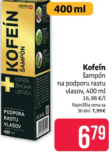 Kofein šampón na podporu rastu vlasov