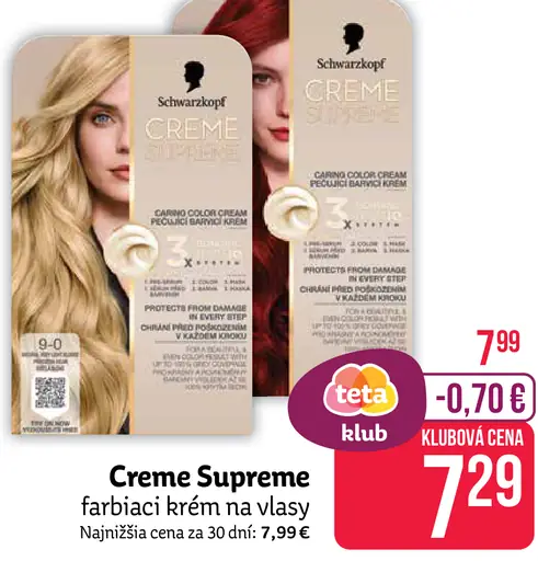 Schwarzkopf Creme Supreme farbiaci krém na vlasy