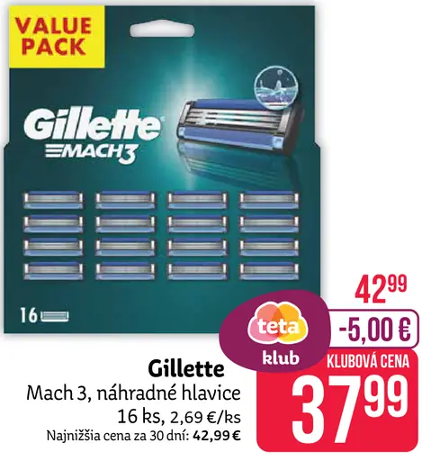 Gillette Mach3 náhradné hlavice