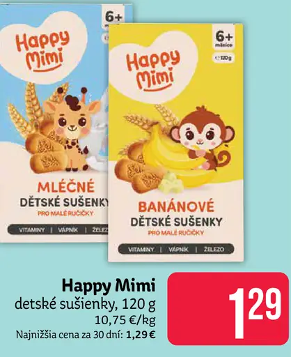 Happy Mimi detské sušienky mliečne