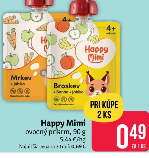 Happy Mimi ovocný príkrm Mrkva broskev banán jablko