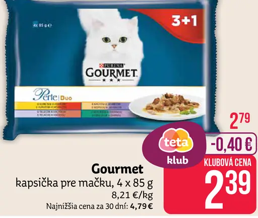 Gourmet kapsička pre mačku 3+1