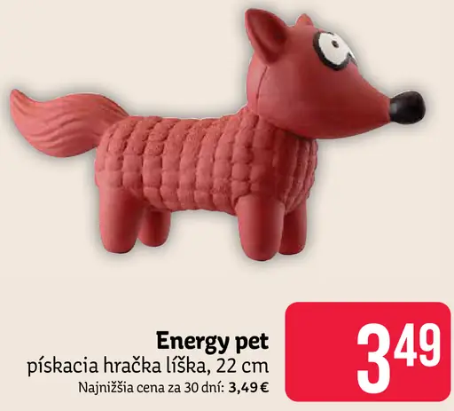 Energy pet pískacia hračka líška pre psov