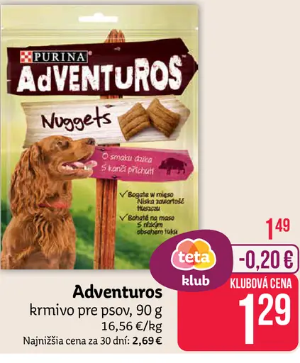 Purina Adventuros Nuggets krmivo pre psov pochúťky