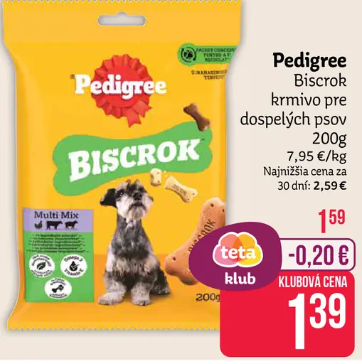 Pedigree Biscrok krmivo pre dospelých psov pochúťky