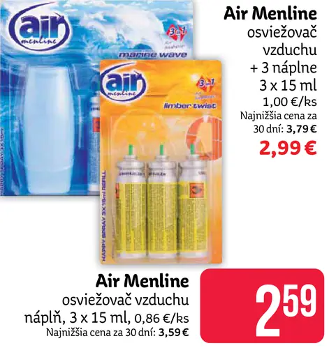 Air Menline osviežovač vzduchu s náplňou