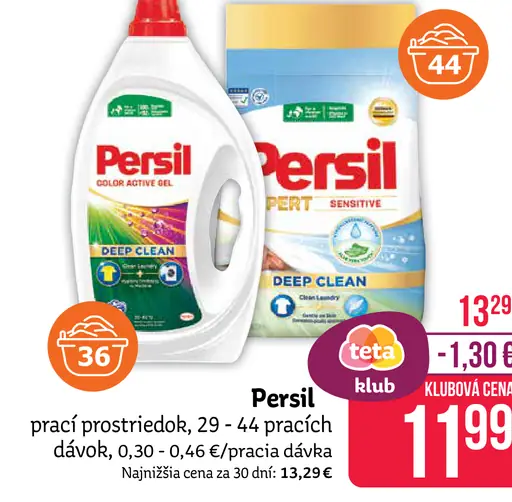 Persil prací prostriedok, 29 – 44 pracích dávok