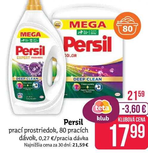 Persil prací prostriedok, 68 – 100 pracích dávok